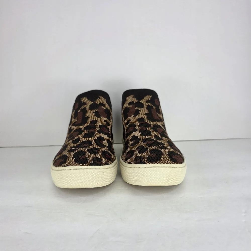 Rothy's The Chelsea Wildcat Ankle Boot Sneakers‎ Pull On Leopard Print Size 5